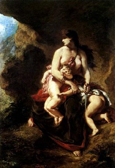 Delacroix Auguste Medea about to Kill her Children